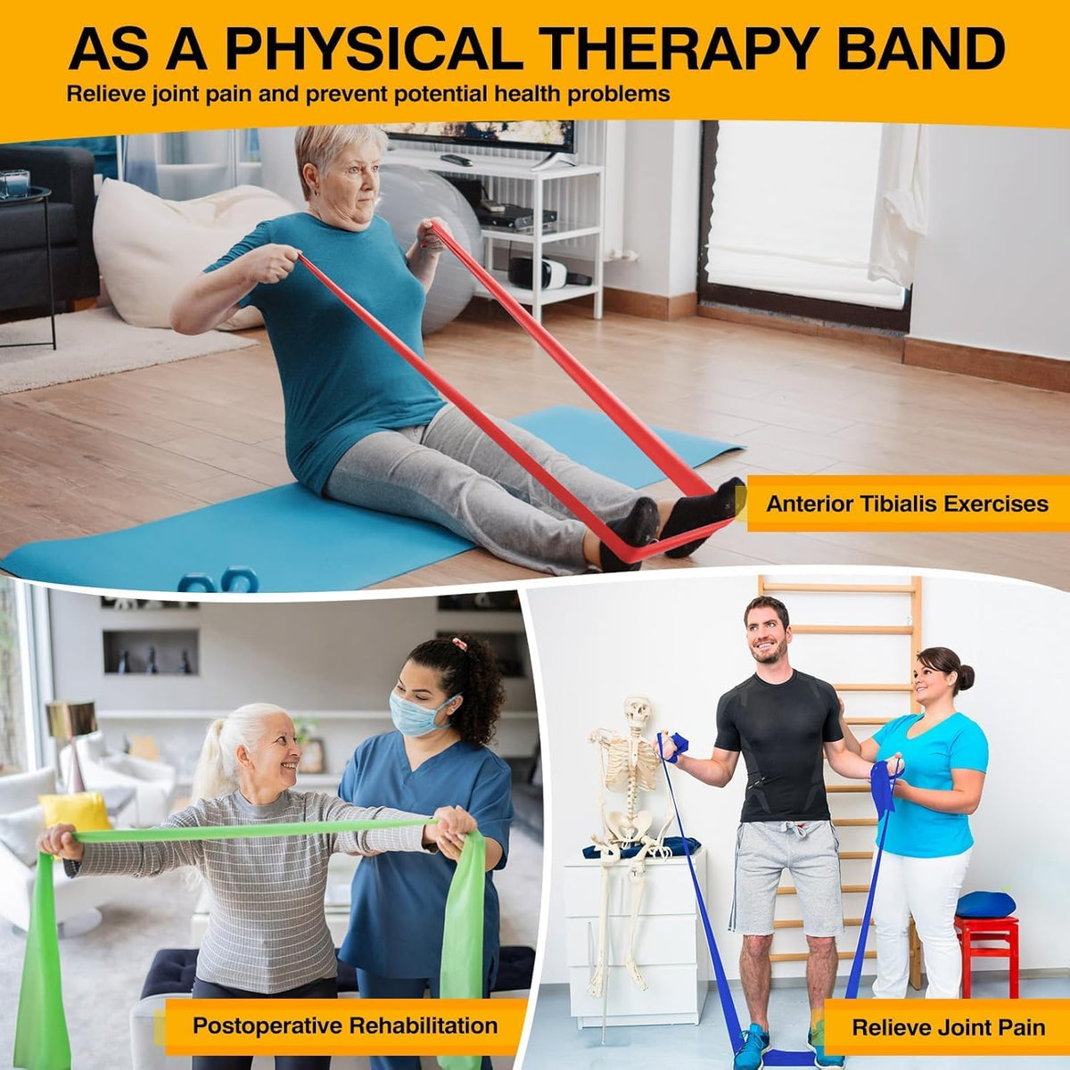 2M Resistance Bands with Four Adjustable Resistance Levels for Versatile Workouts