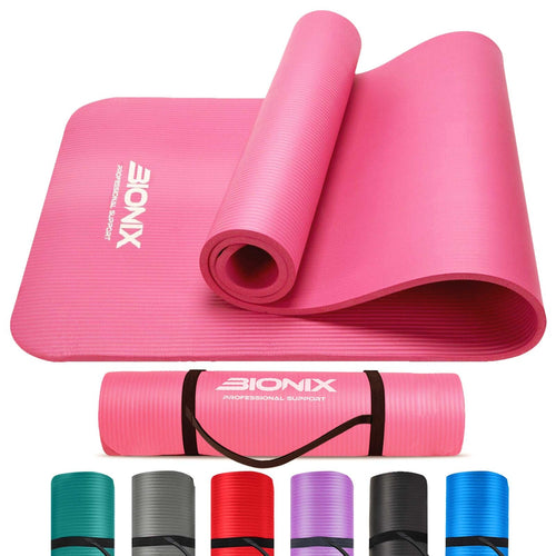 Bionix Yoga Mat Extra Thick Non Slip Exercise Gym Fitness Pilates Carry Strap