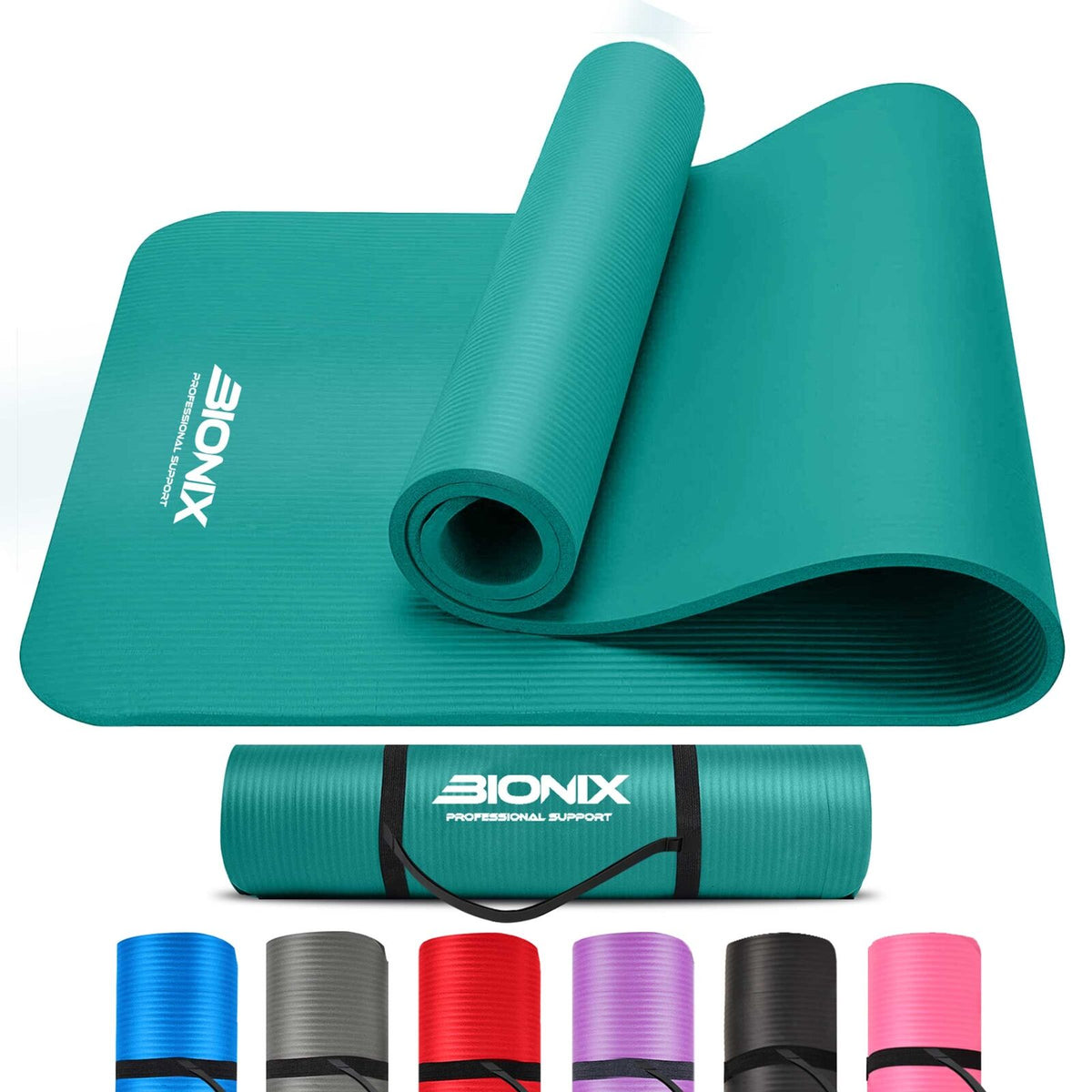 Bionix Yoga Mat Extra Thick Non Slip Exercise Gym Fitness Pilates Carry Strap