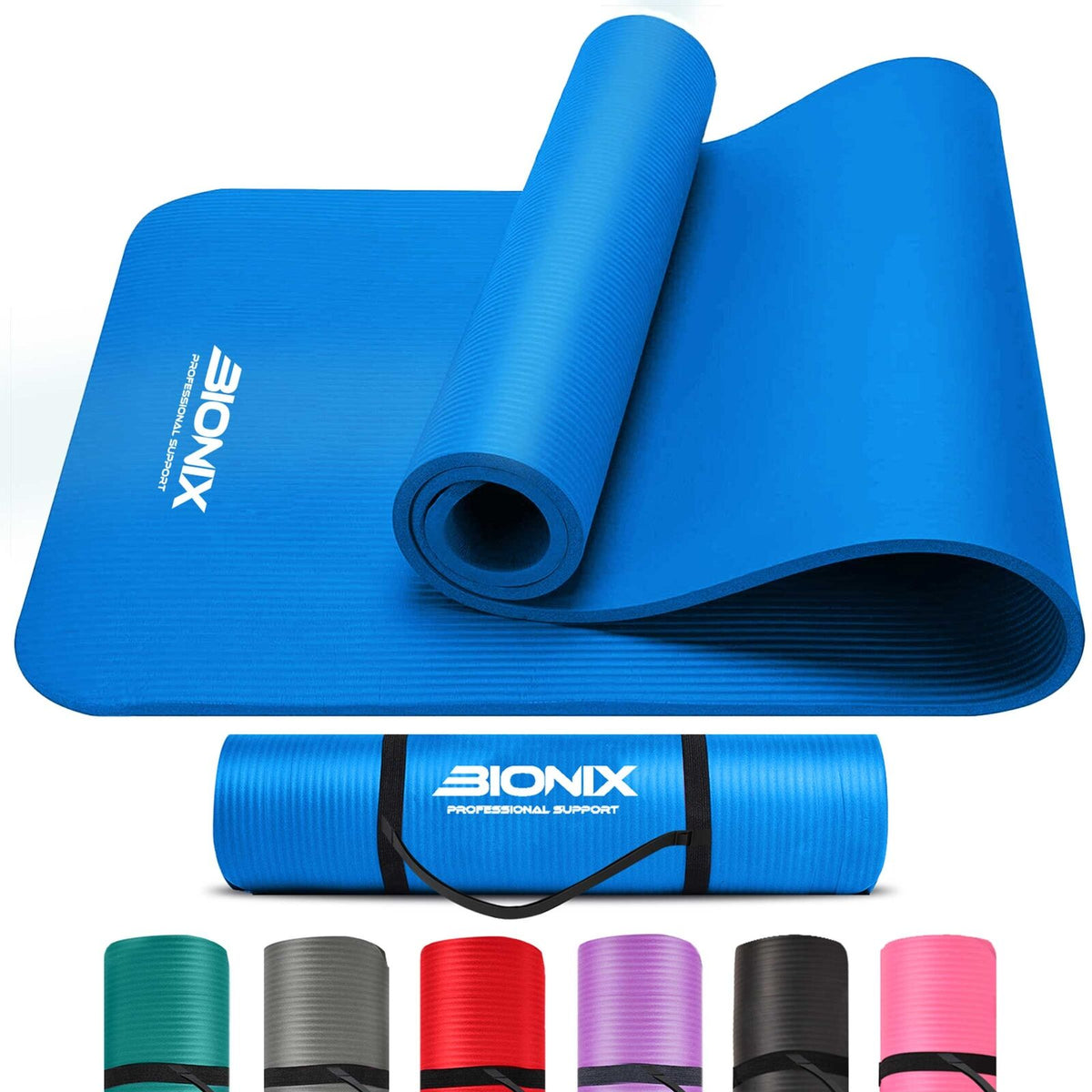 Bionix Yoga Mat Extra Thick Non Slip Exercise Gym Fitness Pilates Carry Strap