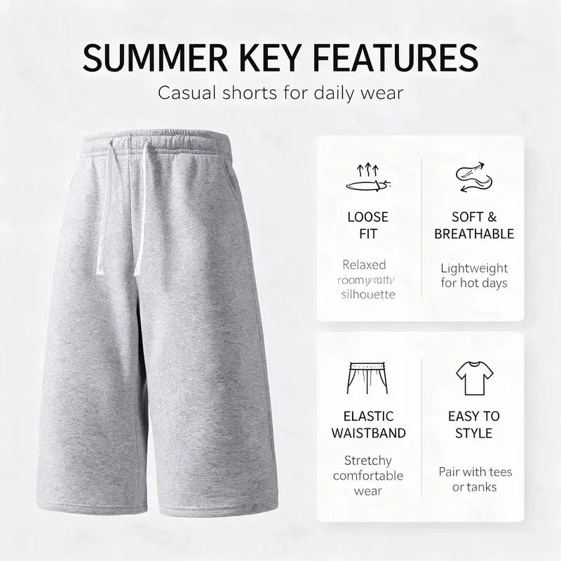 3-Pack Men’S Athletic Sweat Shorts – Elastic Drawstring Shorts for Basketball, Fitness & Running,Summer Vibe