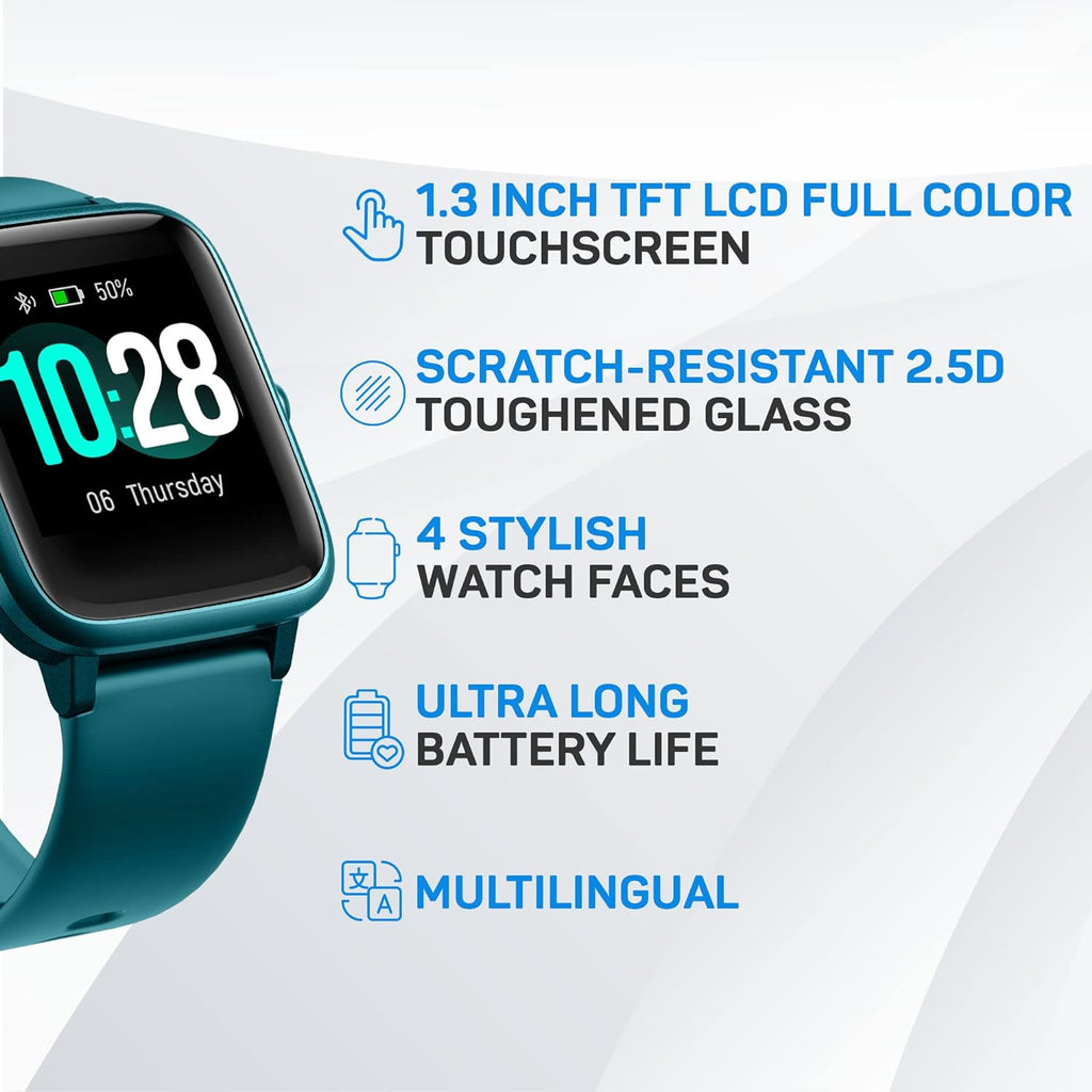 Move Veryfitpro Smart Watch HR Heart Rate Sleep Monitor IP68 Waterproof Activity Fitness Tracker Step Counter Pedometer Exercise Running Watch Fitness Watches for Men & Women (ID205L) (Green)
