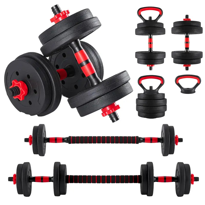 5-In-1 Adjustable Dumbbell Set 20/40/60 Lbs – Multi-Functional Home Gym Equipment for Muscle Building, Squats & Strength Training