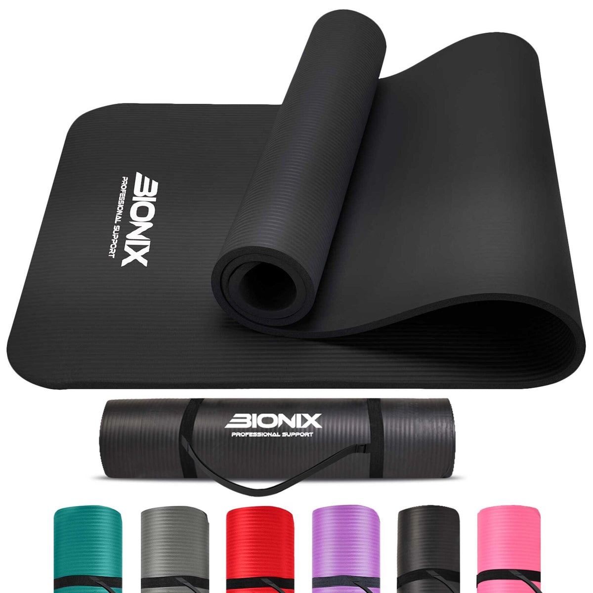 Bionix Yoga Mat Extra Thick Non Slip Exercise Gym Fitness Pilates Carry Strap