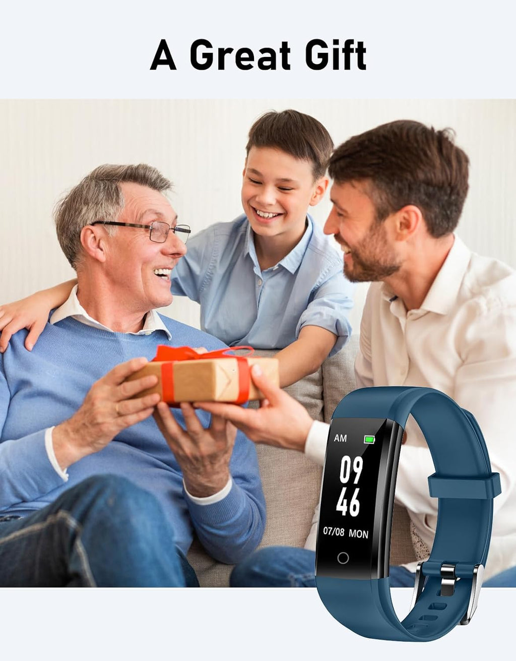 Non-Bluetooth Pedometer Step Counter Watch (No App/No Phone Required)