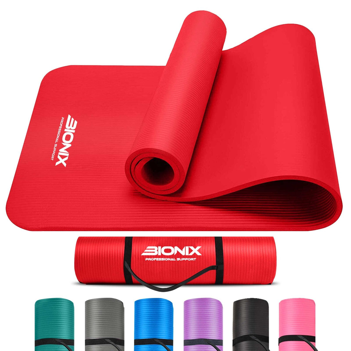 Bionix Yoga Mat Extra Thick Non Slip Exercise Gym Fitness Pilates Carry Strap