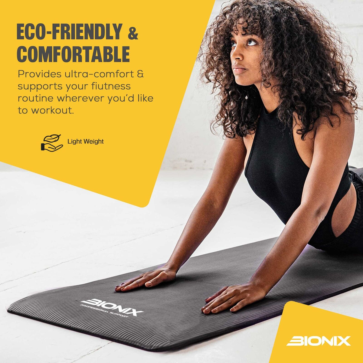 Bionix Yoga Mat Extra Thick Non Slip Exercise Gym Fitness Pilates Carry Strap